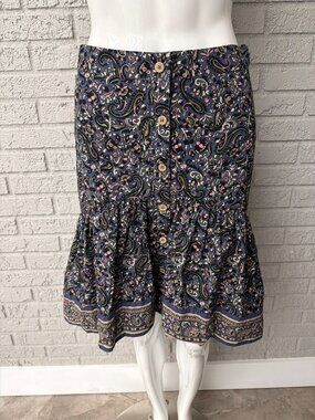 Veronica Beard Women’s Floral Paisley Print Bohemian Hi-Lo Skirt Size 4